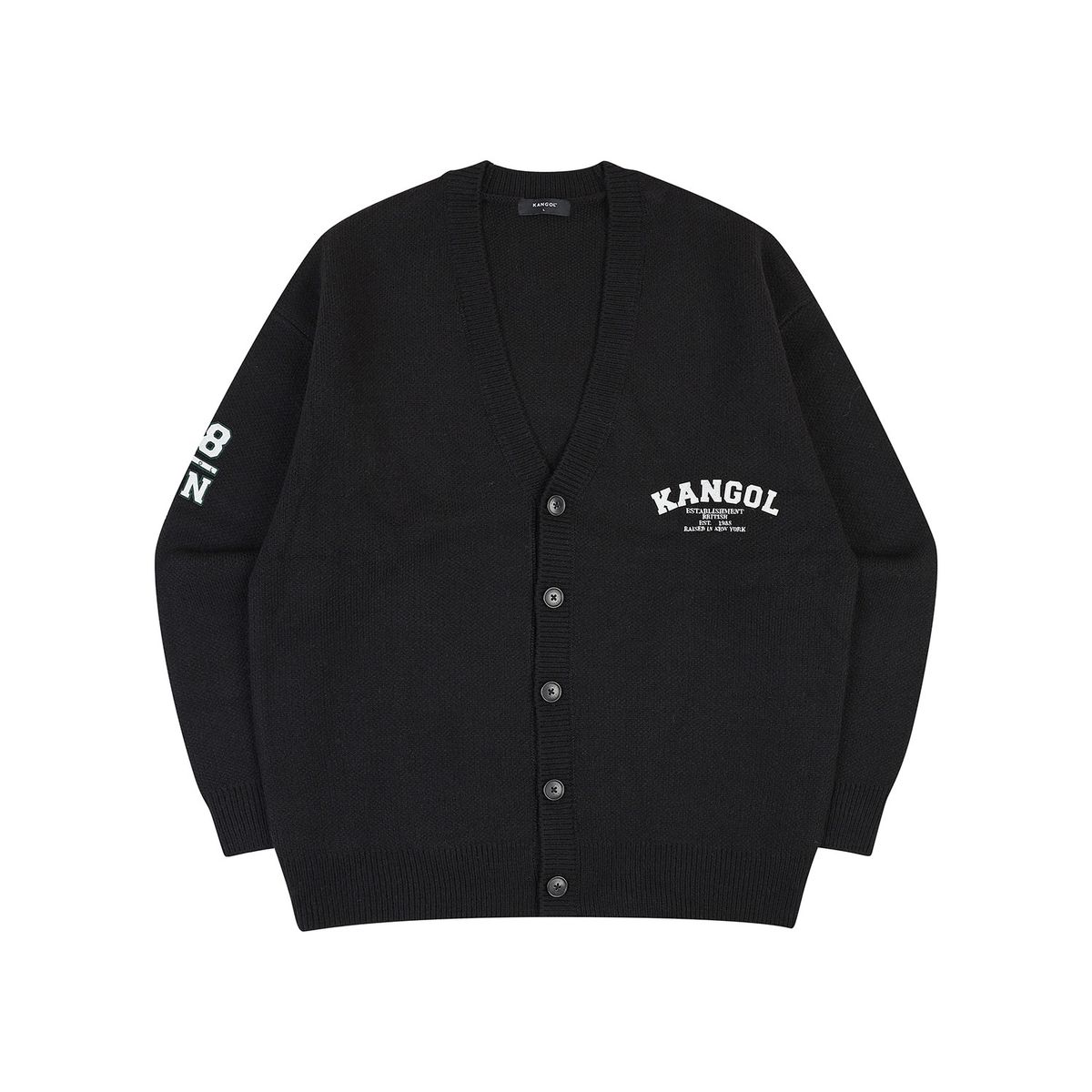 캉골(KANGOL) 칼리지 바시티 가디건 1889 블랙