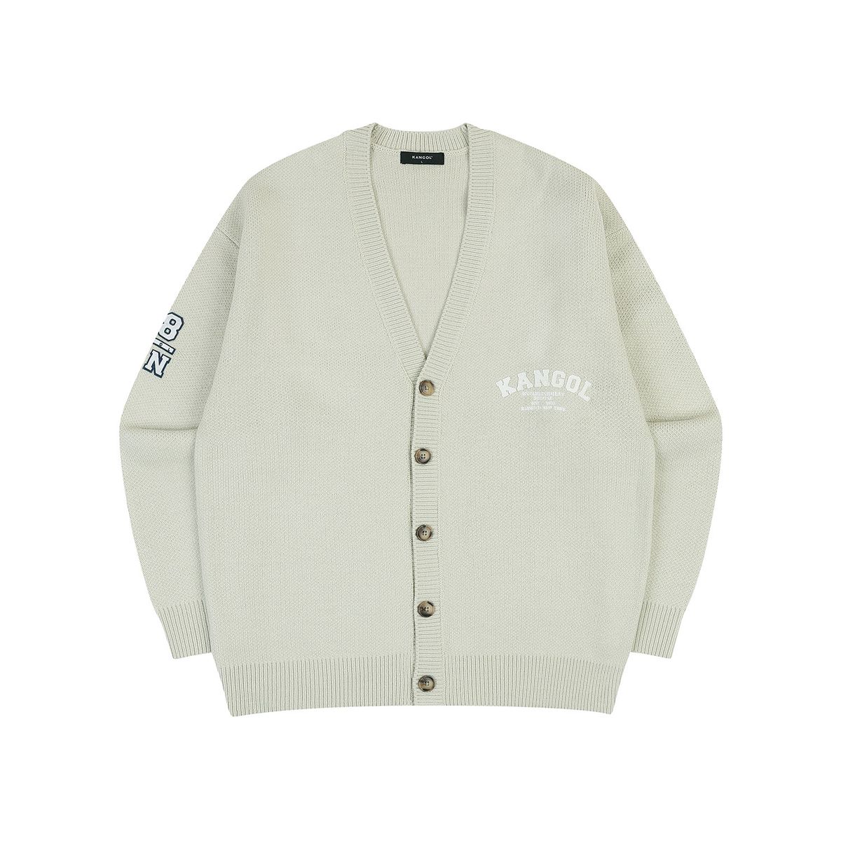 캉골(KANGOL) 칼리지 바시티 가디건 1889 에크루