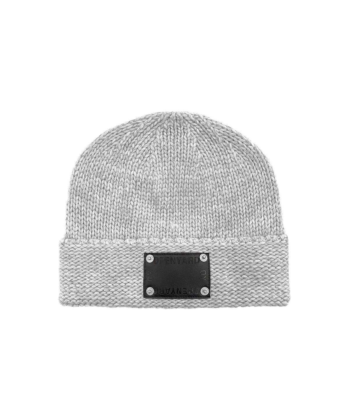 오픈야드(오와이)(OPENYARD(OY)) LEATHER PATCH BEANIE - GREY