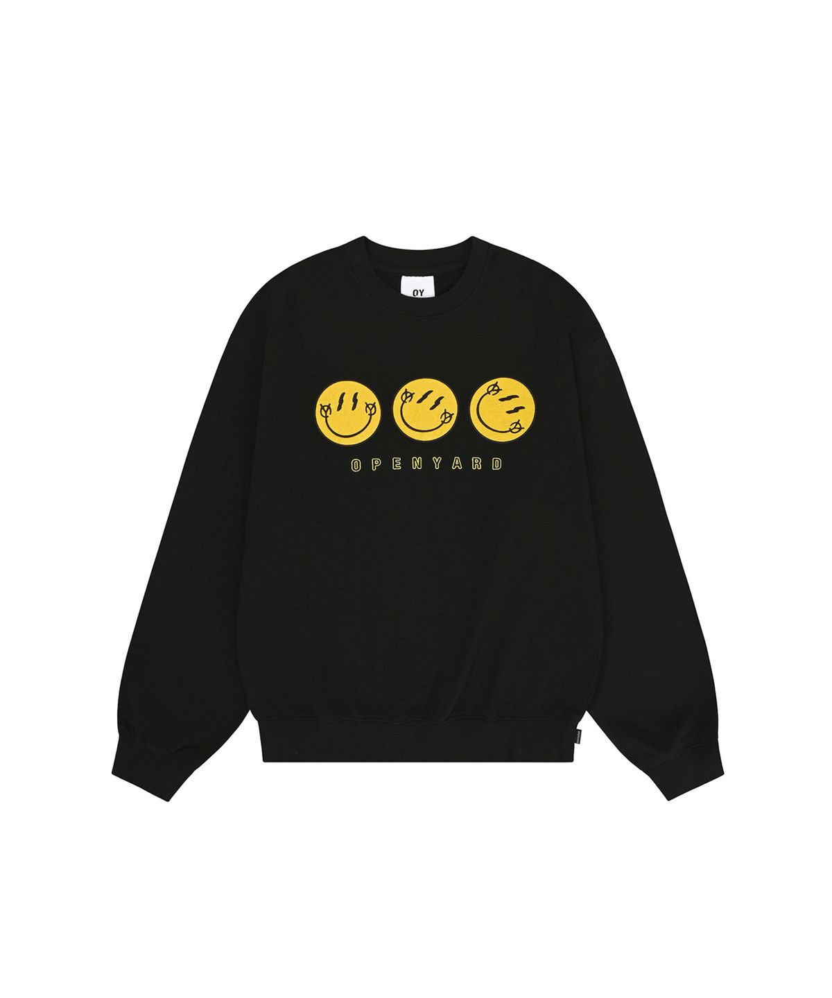오픈야드(오와이)(OPENYARD(OY)) TRIPLE SMILE LOGO MTM - BLACK