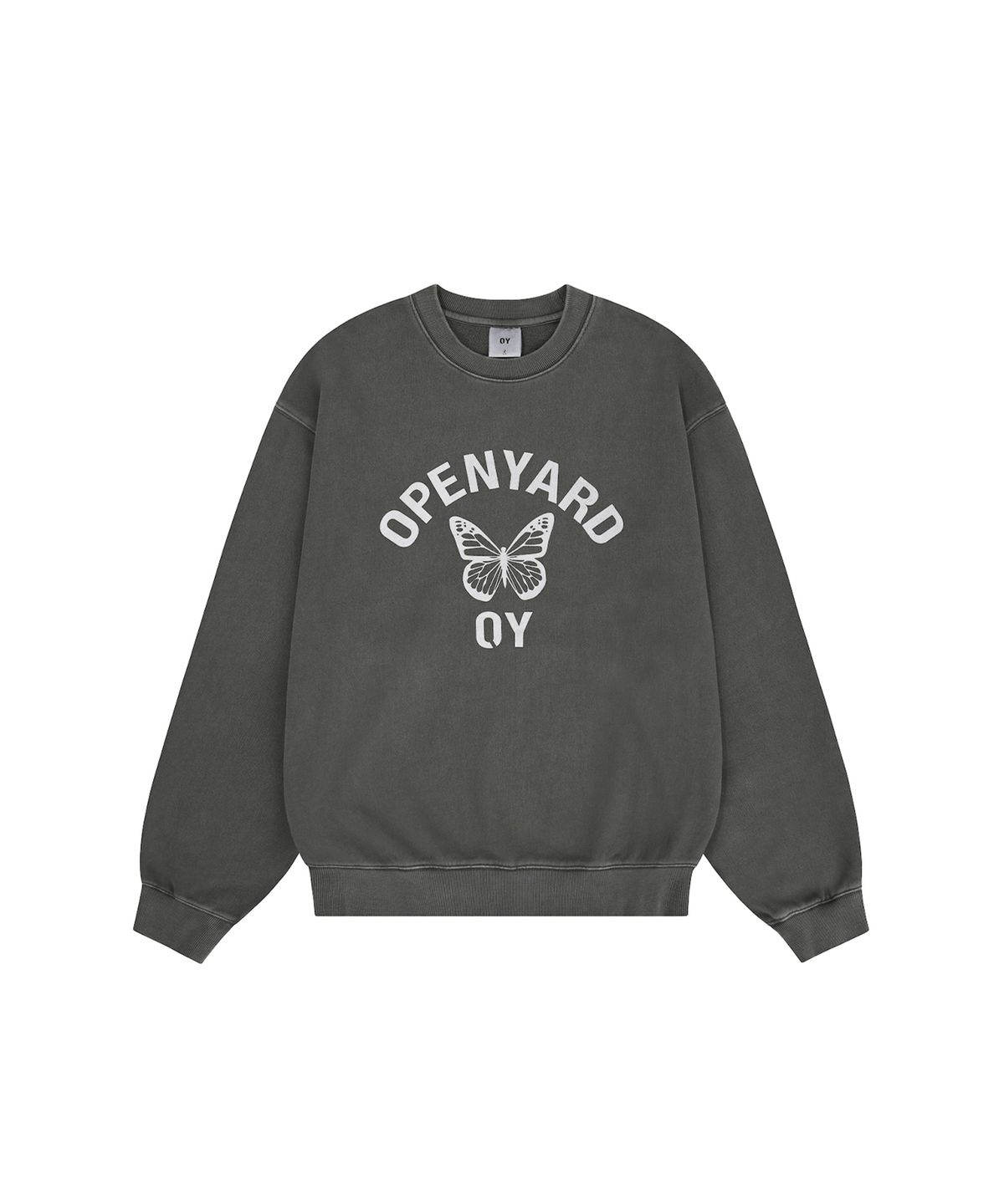 오픈야드(오와이)(OPENYARD(OY)) PIGMENT DYED BUTTERFLY LOGO MTM - CHARCOAL