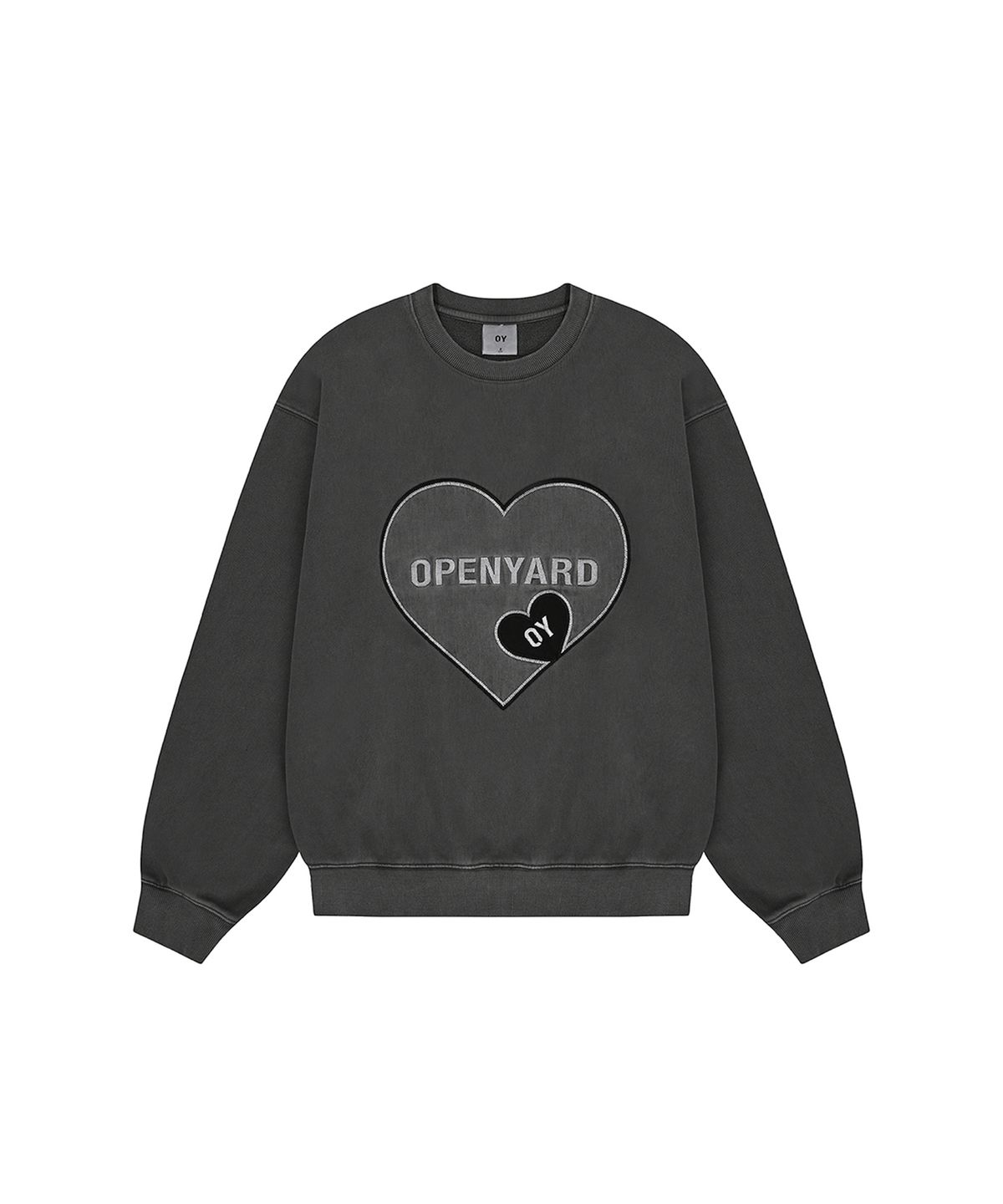 오픈야드(오와이)(OPENYARD(OY)) PIGMENT DYED HEART LOGO MTM - CHARCOAL