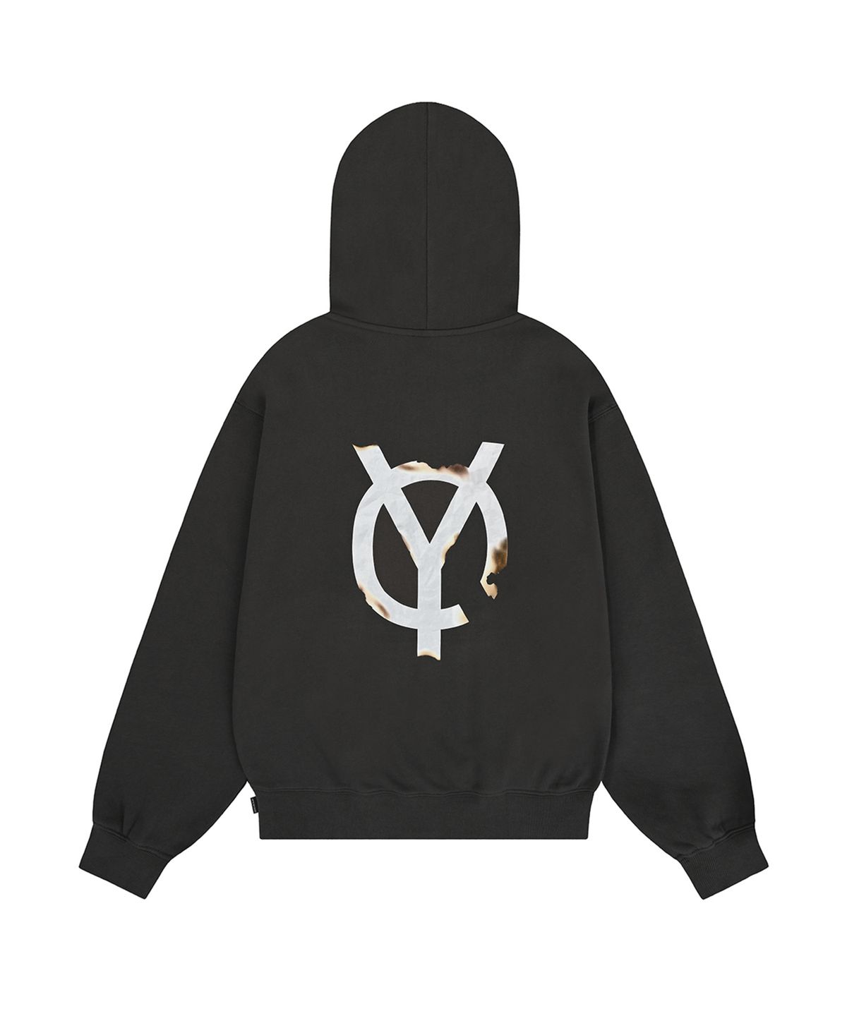 오픈야드(오와이)(OPENYARD(OY)) BURNING LOGO HOODIE - CHARCOAL