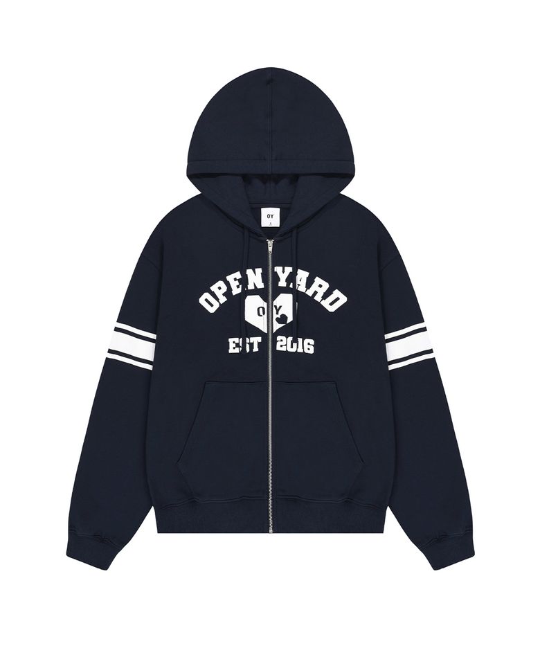 COLLEGE HEART HOODIE ZIP UP - NAVY