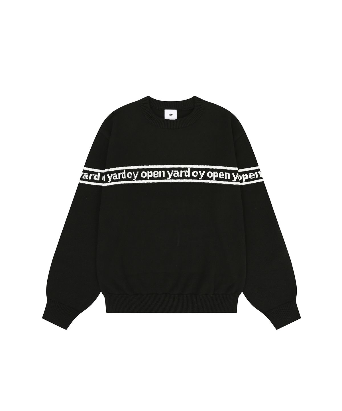 오픈야드(오와이)(OPENYARD(OY)) OPYD LINE LOGO KNIT - BLACK