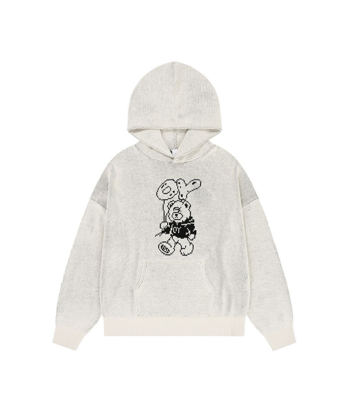 오픈야드(오와이)(OPENYARD(OY)) BALLOON ODOLLY KNIT HOODIE - IVORY