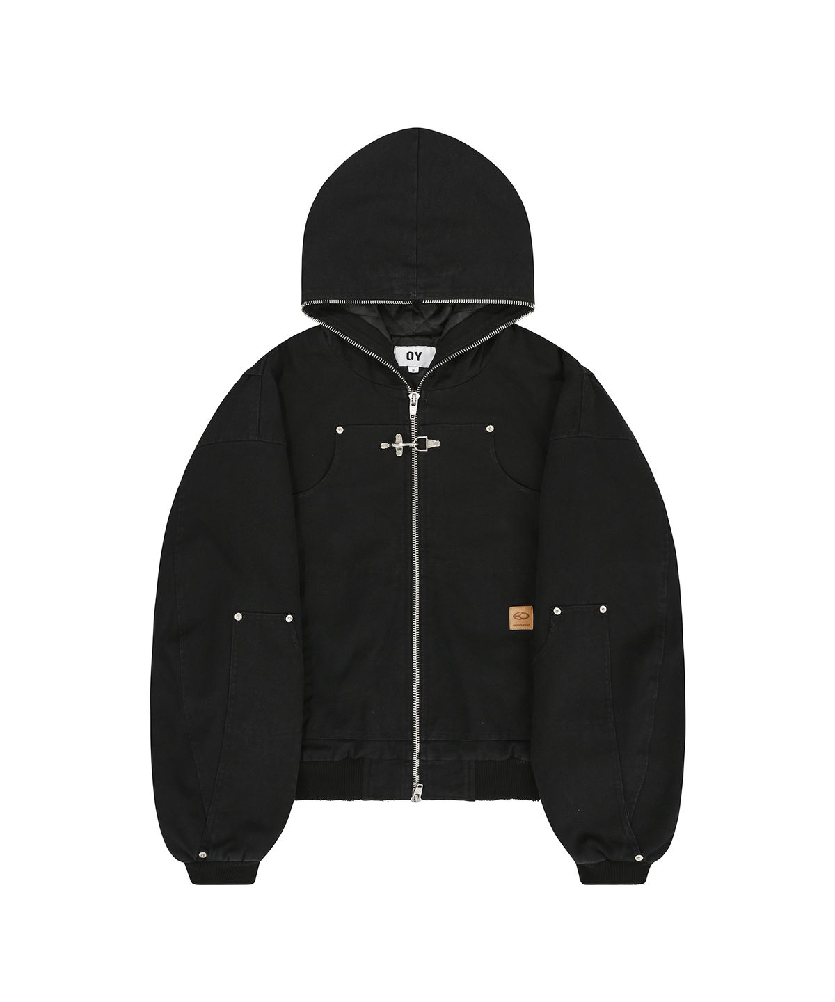 오픈야드(오와이)(OPENYARD(OY)) DUMP WORK HOODED JACKET - WASHED BLACK