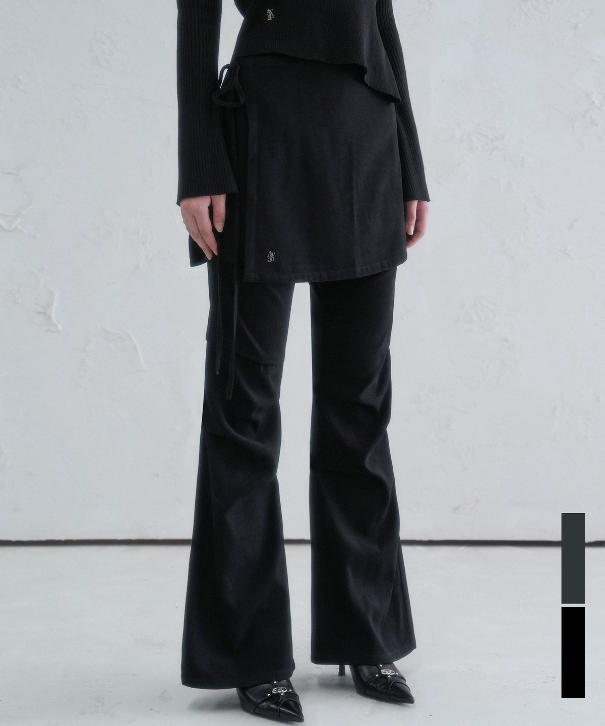 어반드레스(AVANDRESS) Wrap Layered Pants - 2COL