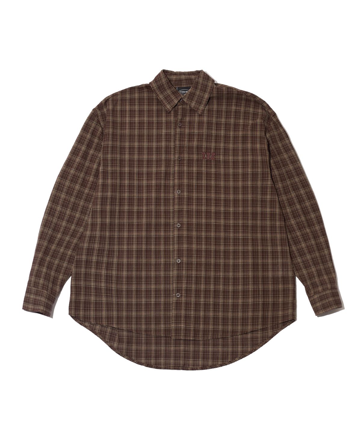 잇자바이브(ITZAVIBE) ITZ MINI LOGO CHECK SHIRT - BROWN