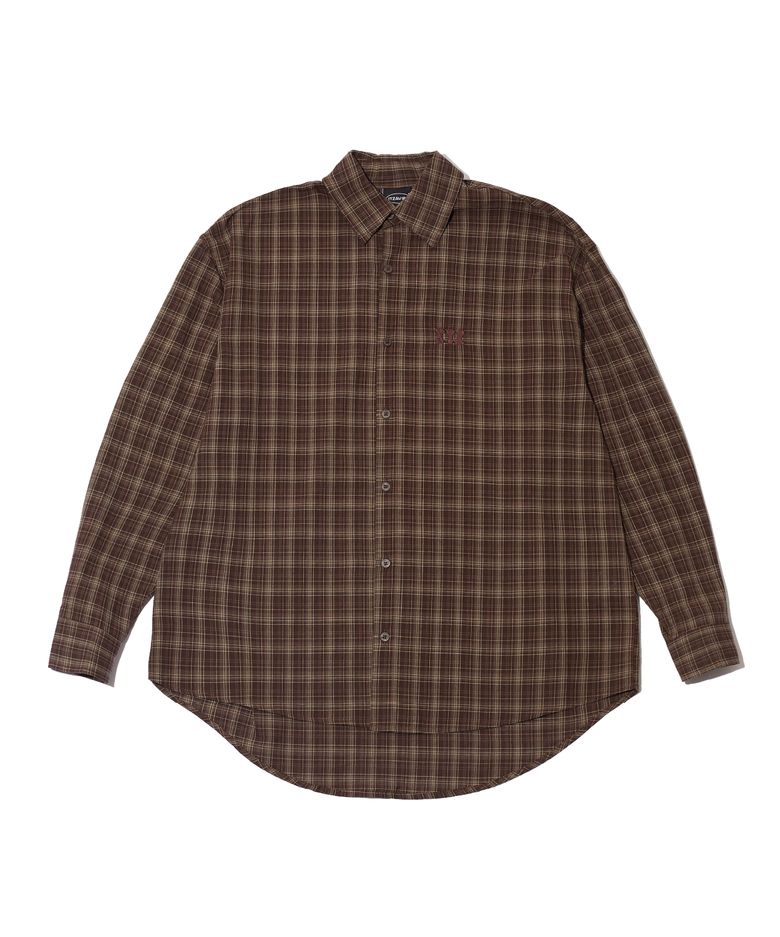 ITZ MINI LOGO CHECK SHIRT - BROWN