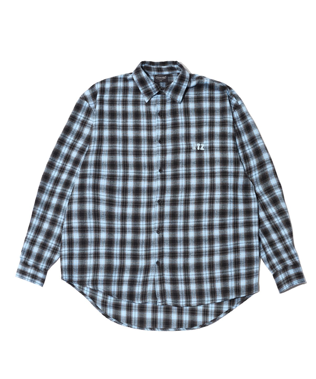 잇자바이브(ITZAVIBE) ITZ MINI LOGO CHECK SHIRT - BLUE