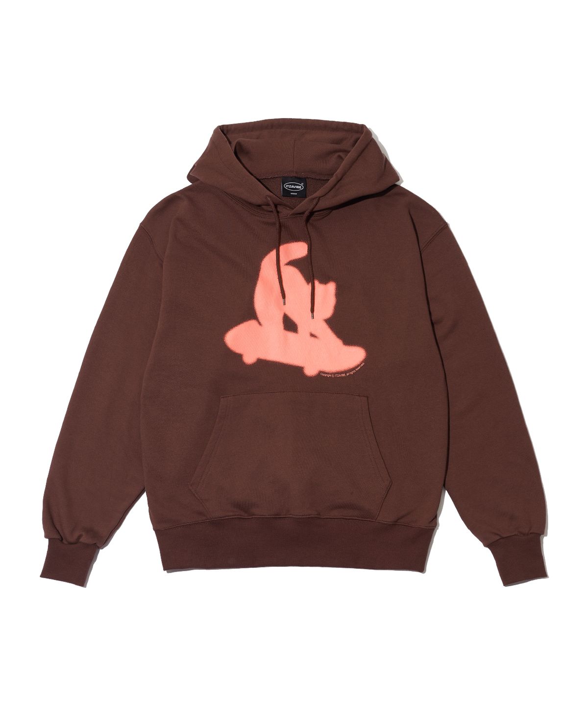 잇자바이브(ITZAVIBE) SKATEBOARDING CAT HOODIE - BROWN