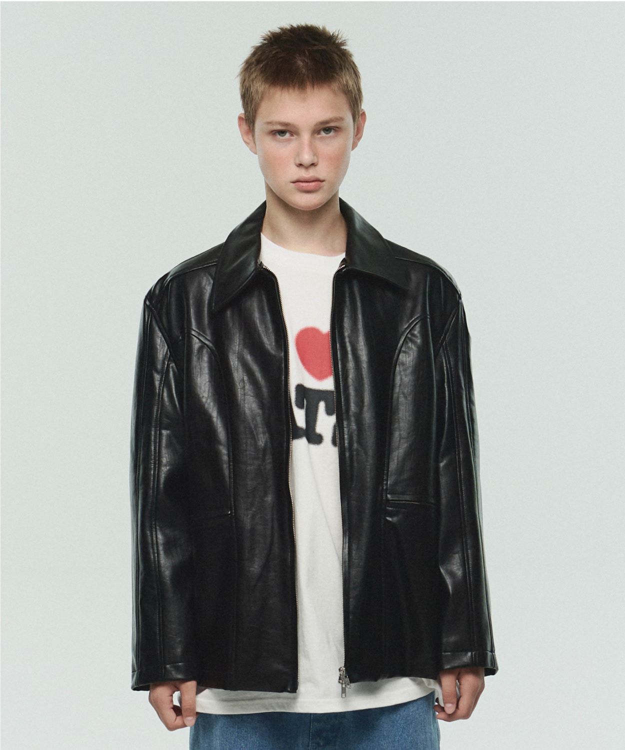 ITZAVIBE☆CAT LOGO VEGAN LEATHER JACKET CAT LOGO VEGAN LEATHER JACKET - ITZAVIBE | 60% - Asian