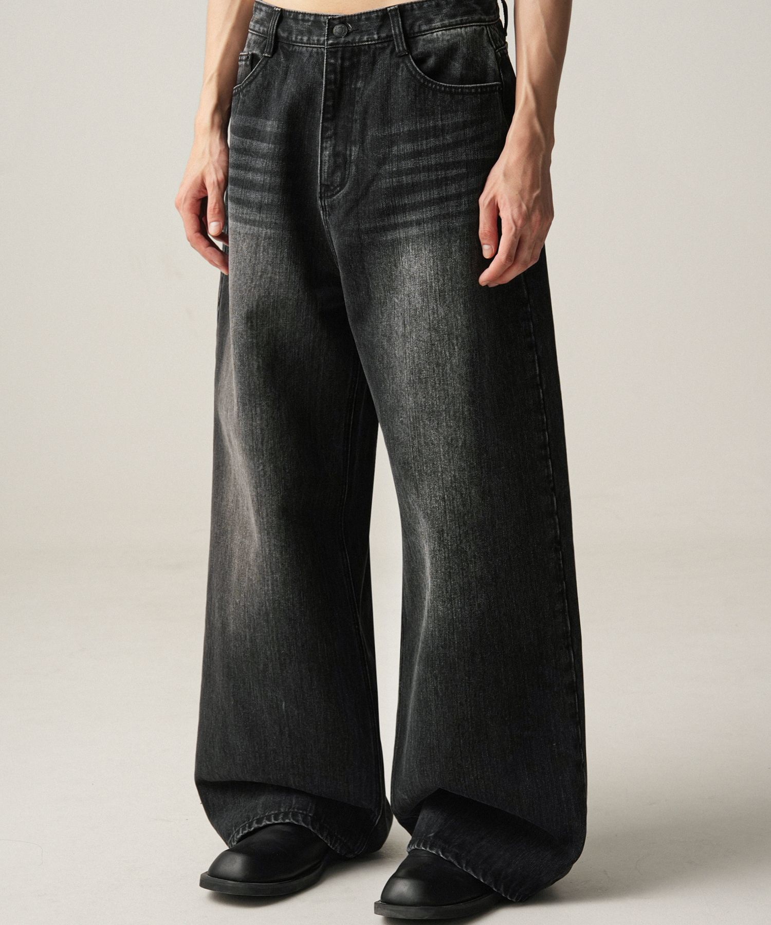 ★2024SS新作★AVANDRESS★Pinch Wide Denim Pants MUSINSA | AVANDRESS Snap Wide Denim Pants BLACK