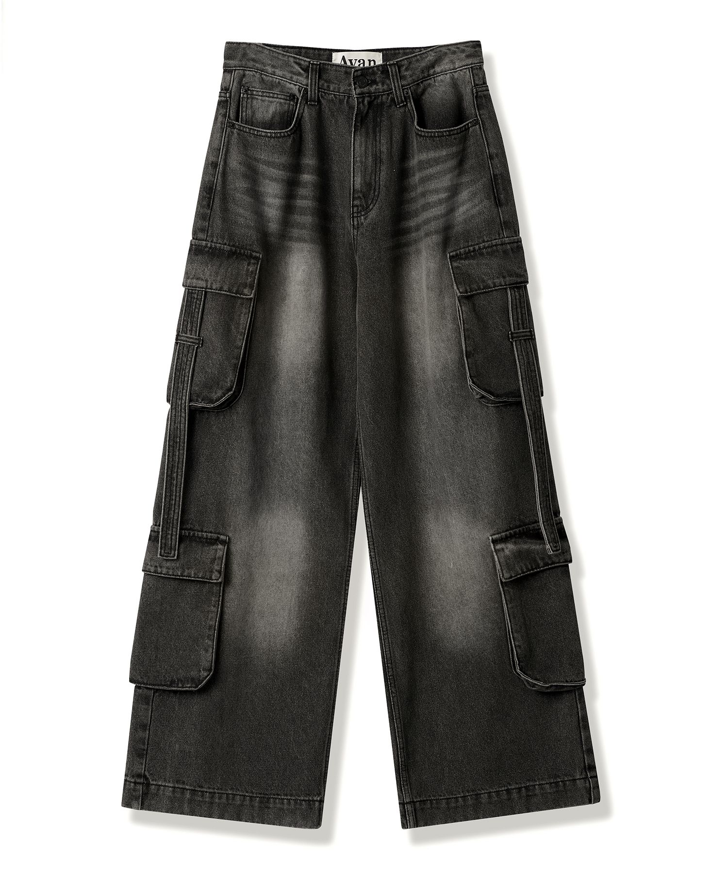★MUSINSA STANDARD★ Side brush wide denim pants yellow dark MUSINSA | TOFFEE SL01 Summer Denim Wide Pants (WASHED DEEP