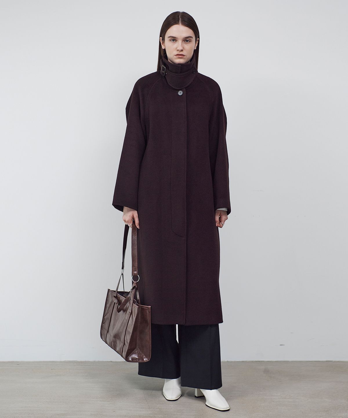 씨커슨(CKUSUN) ALPACA BLEND MAC COAT - BROWN