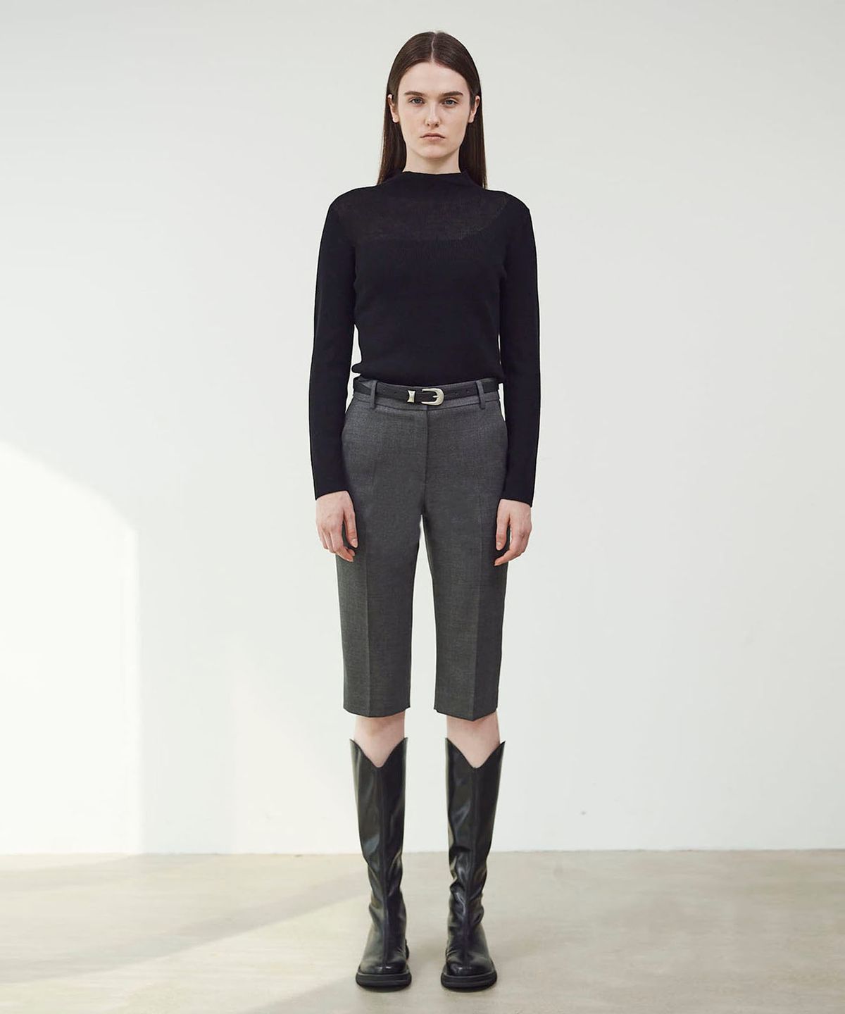 씨커슨(CKUSUN) WOOL BLEND TAILORED SHORTS - GREY