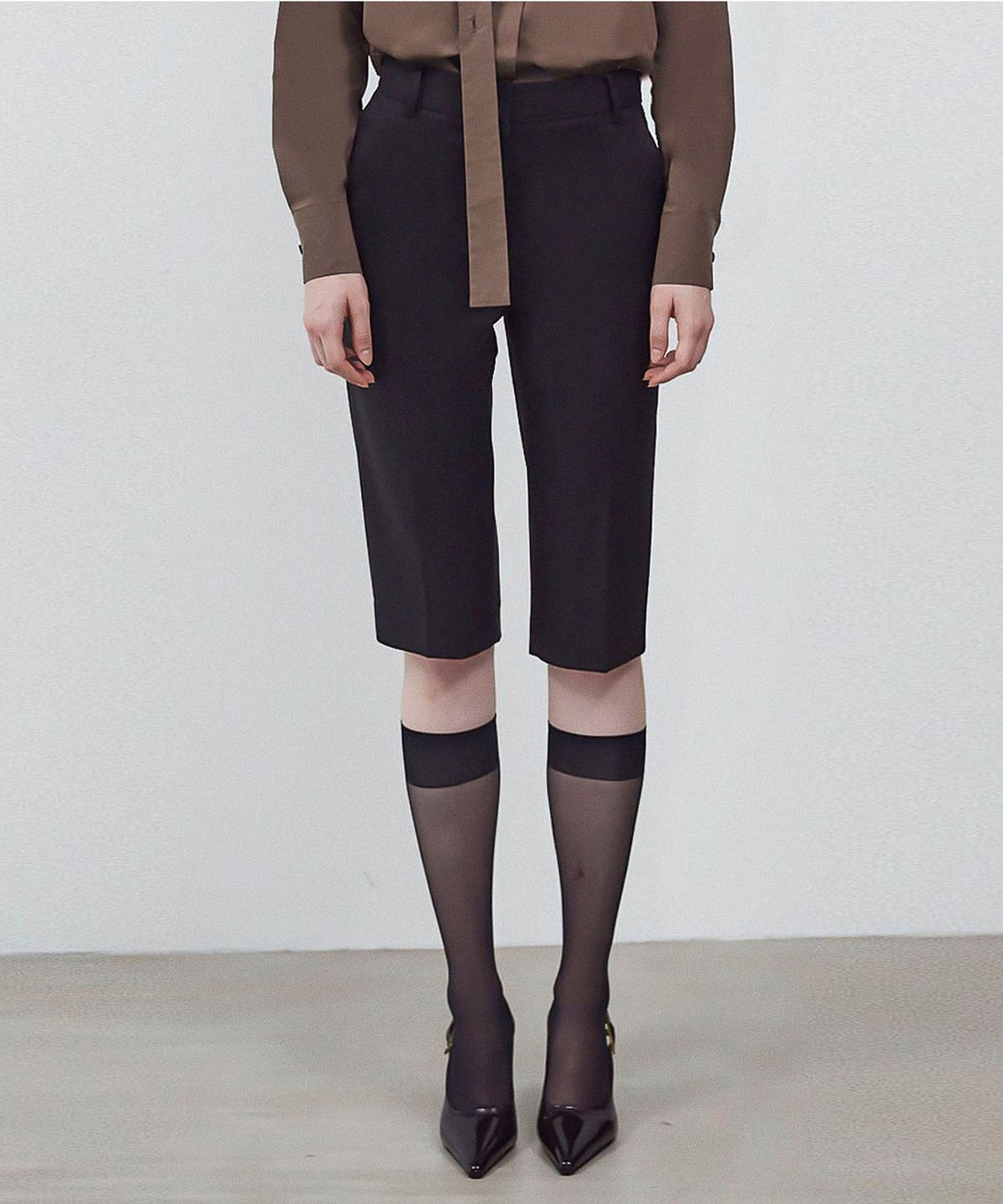 씨커슨(CKUSUN) WOOL BLEND TAILORED SHORTS - BROWN