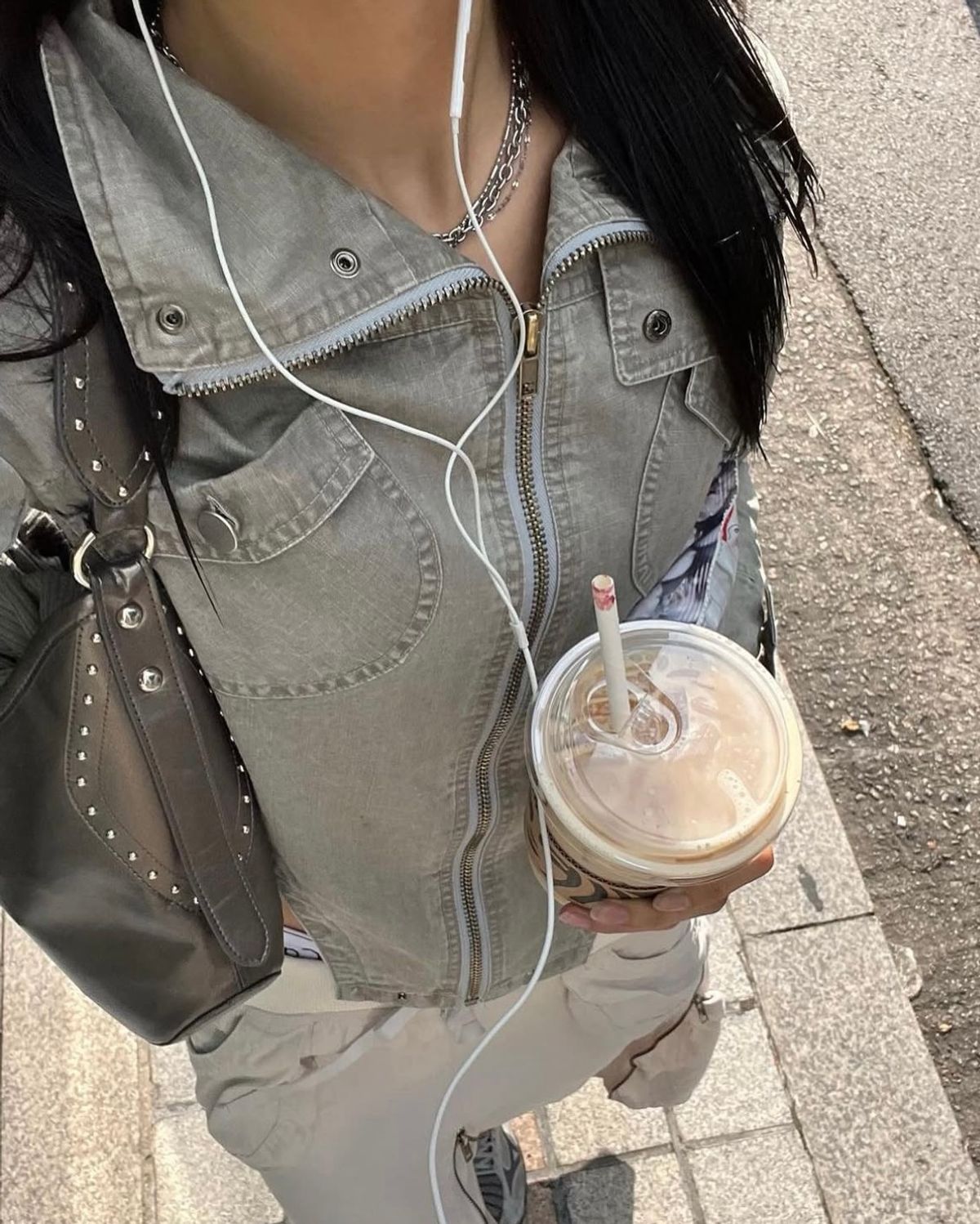 딥인블루(DEEPINBLUE) BODYSUIT JACKET WASHED GREY