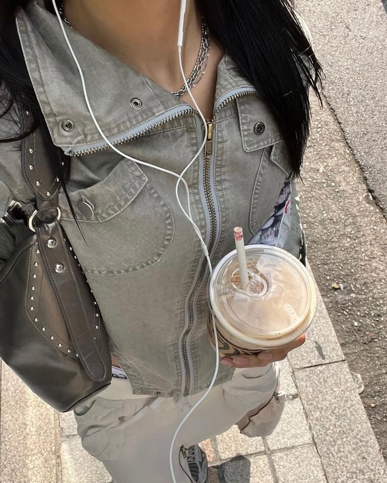BODYSUIT JACKET WASHED GREY