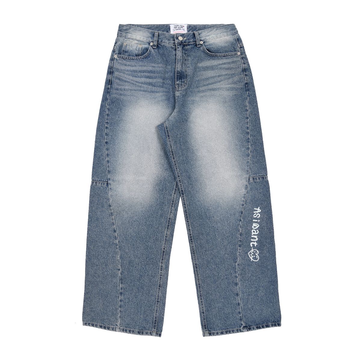 에즈아이원(ASIWANT) AIW LOGO WIDE PANTS LIGHT DENIM