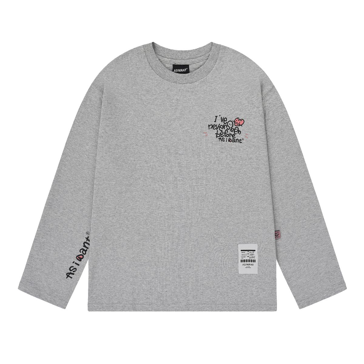 에즈아이원(ASIWANT) INSB LONG SLEEVE ROUND T-SHIRT GREY