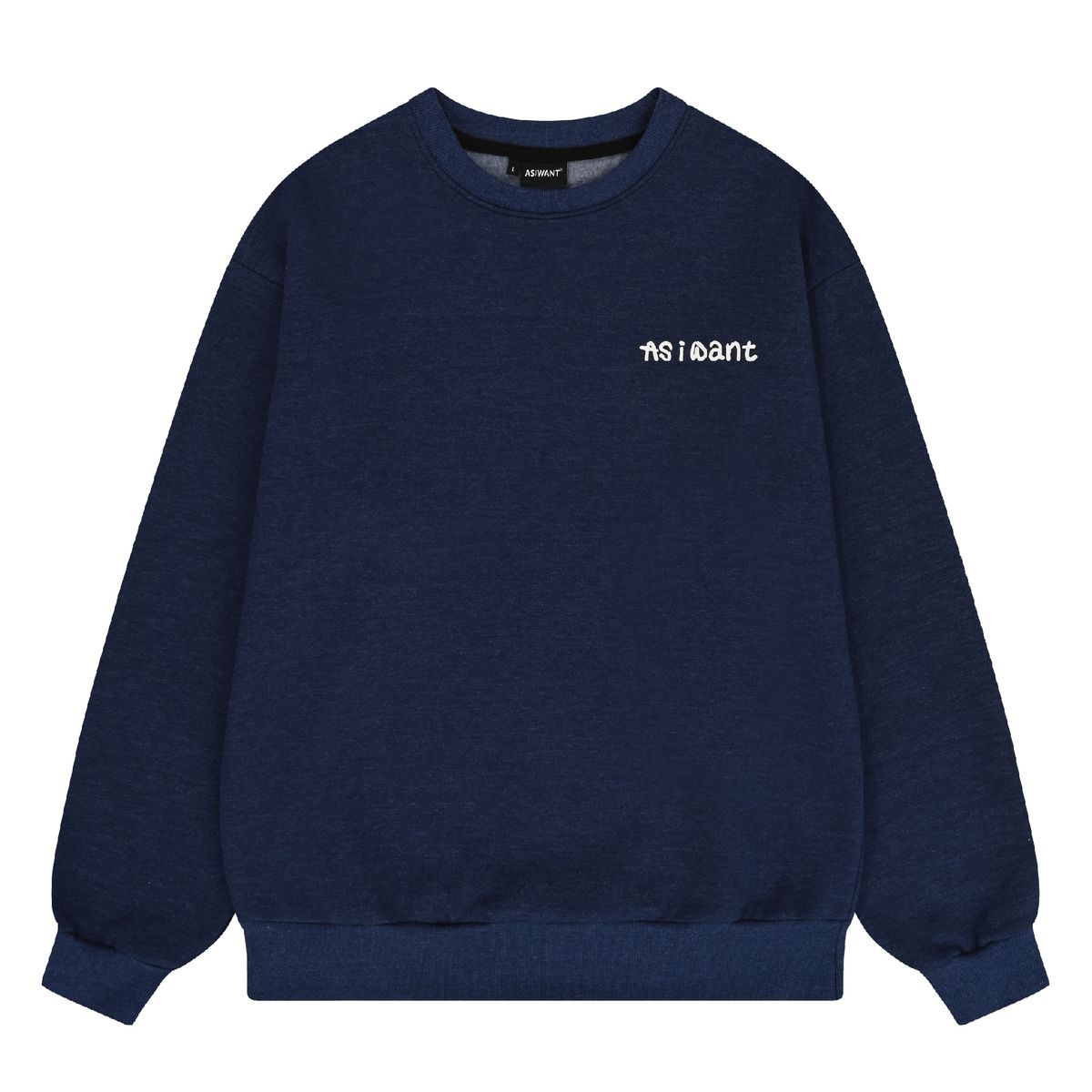 에즈아이원(ASIWANT) HEART SOUNDING NOISES SWEATSHIRT NAVY