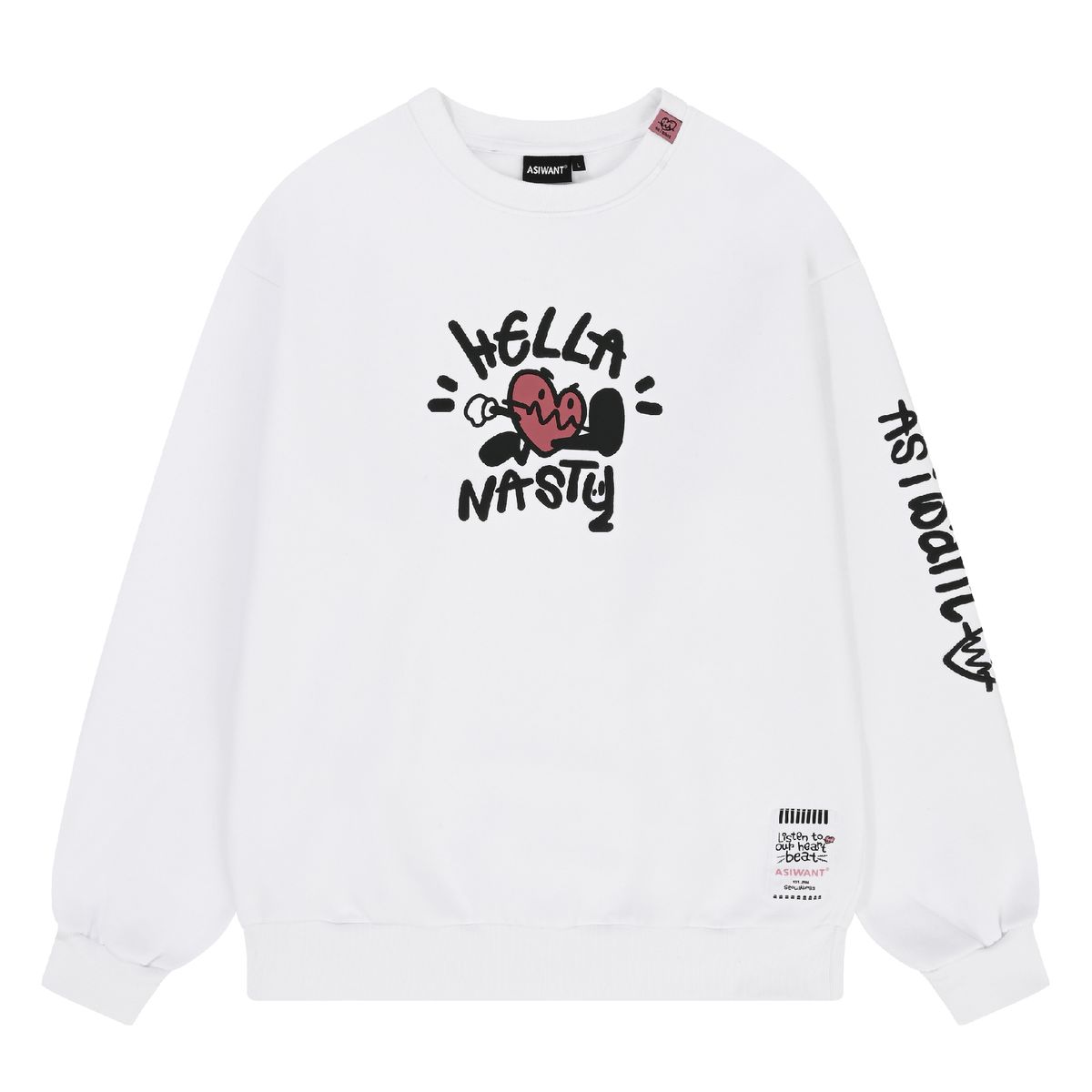에즈아이원(ASIWANT) HELLA NASTY SWEATSHIRT WHITE