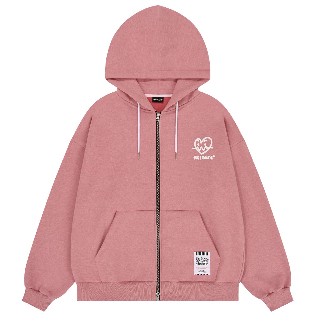 에즈아이원(ASIWANT) AIW LOGO ZIP-UP JACKET PINK