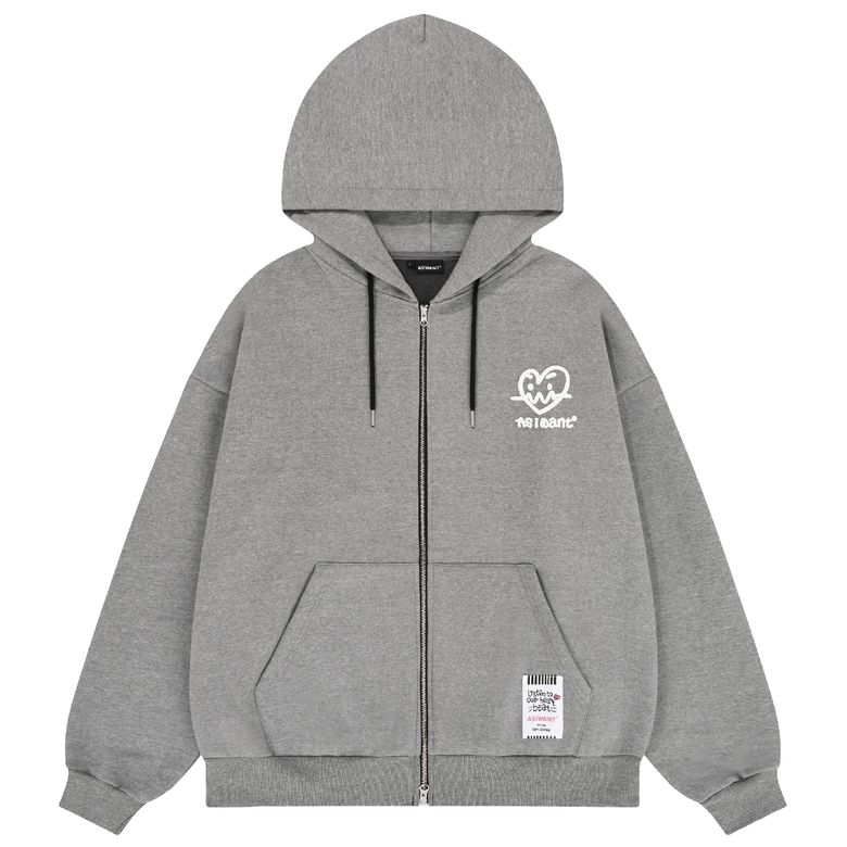 AIW LOGO ZIP-UP JACKET GREY