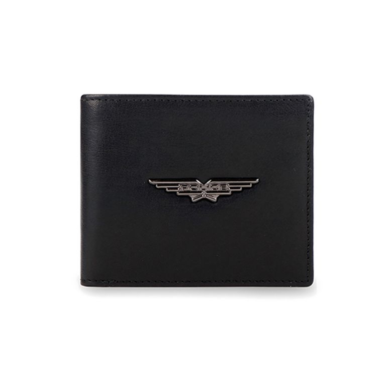 SPIKE SLIM WALLET-BLACK (Metal wings logo)