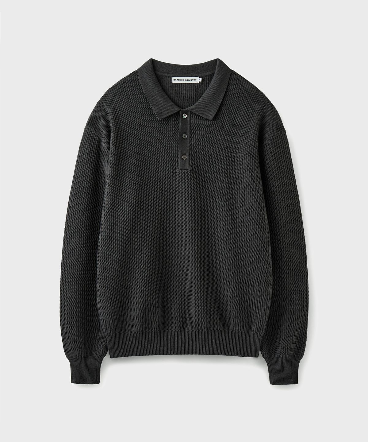 브랜디드(BRANDED) HARD TWIST LOUNGE POLO KNIT [GRAPHITE]