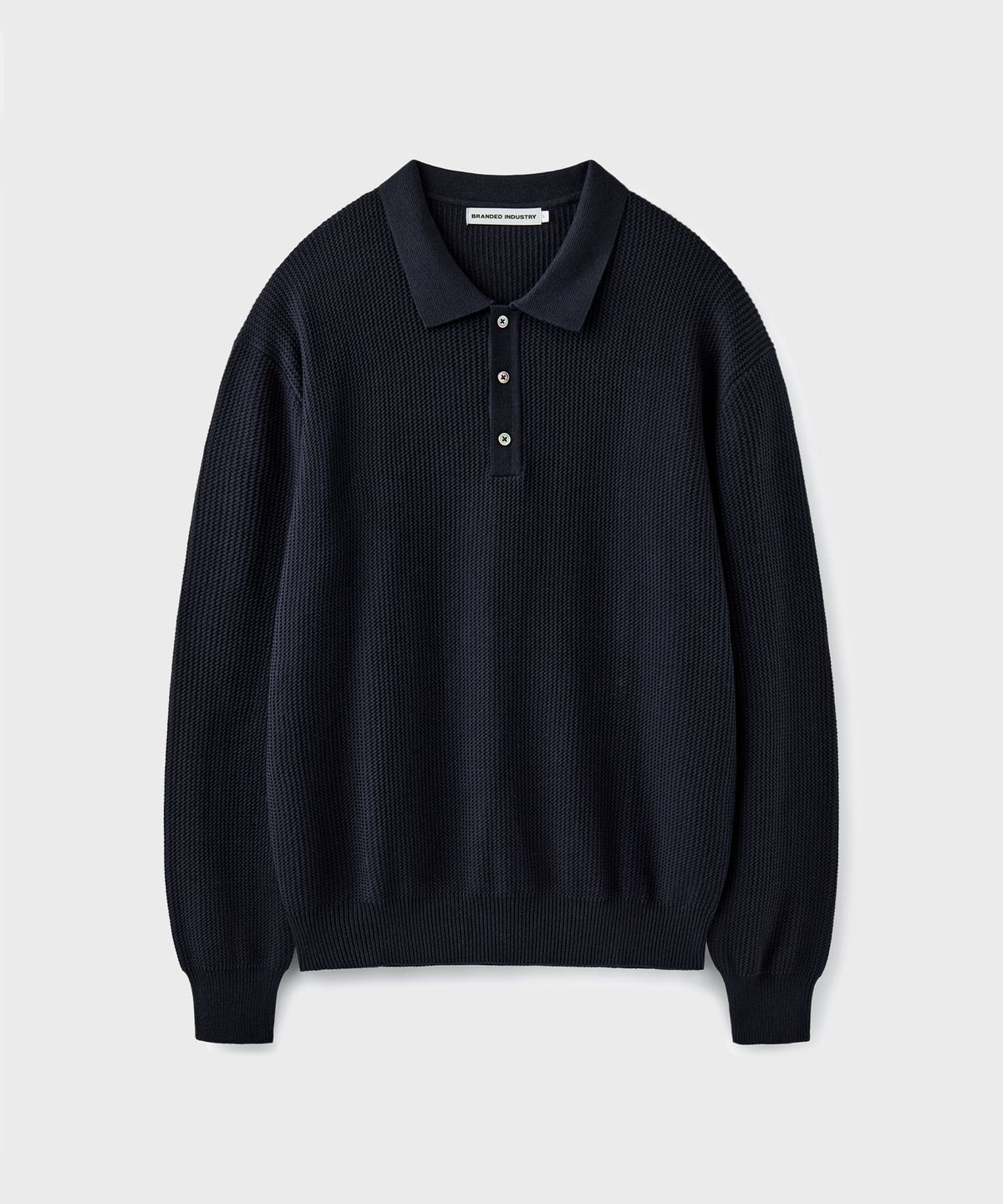 브랜디드(BRANDED) HARD TWIST LOUNGE POLO KNIT [INK NAVY]