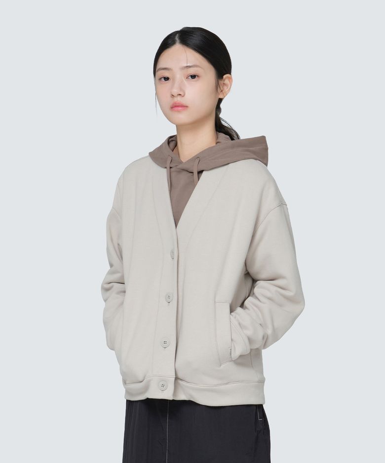여성 브이넥 가디건 (S24FWFFJ63) Light Beige