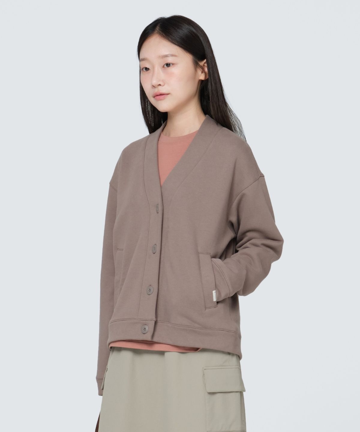 스노우피크 어패럴(SNOWPEAK APPAREL) 여성 브이넥 가디건 (S24FWFFJ63) Cocoa