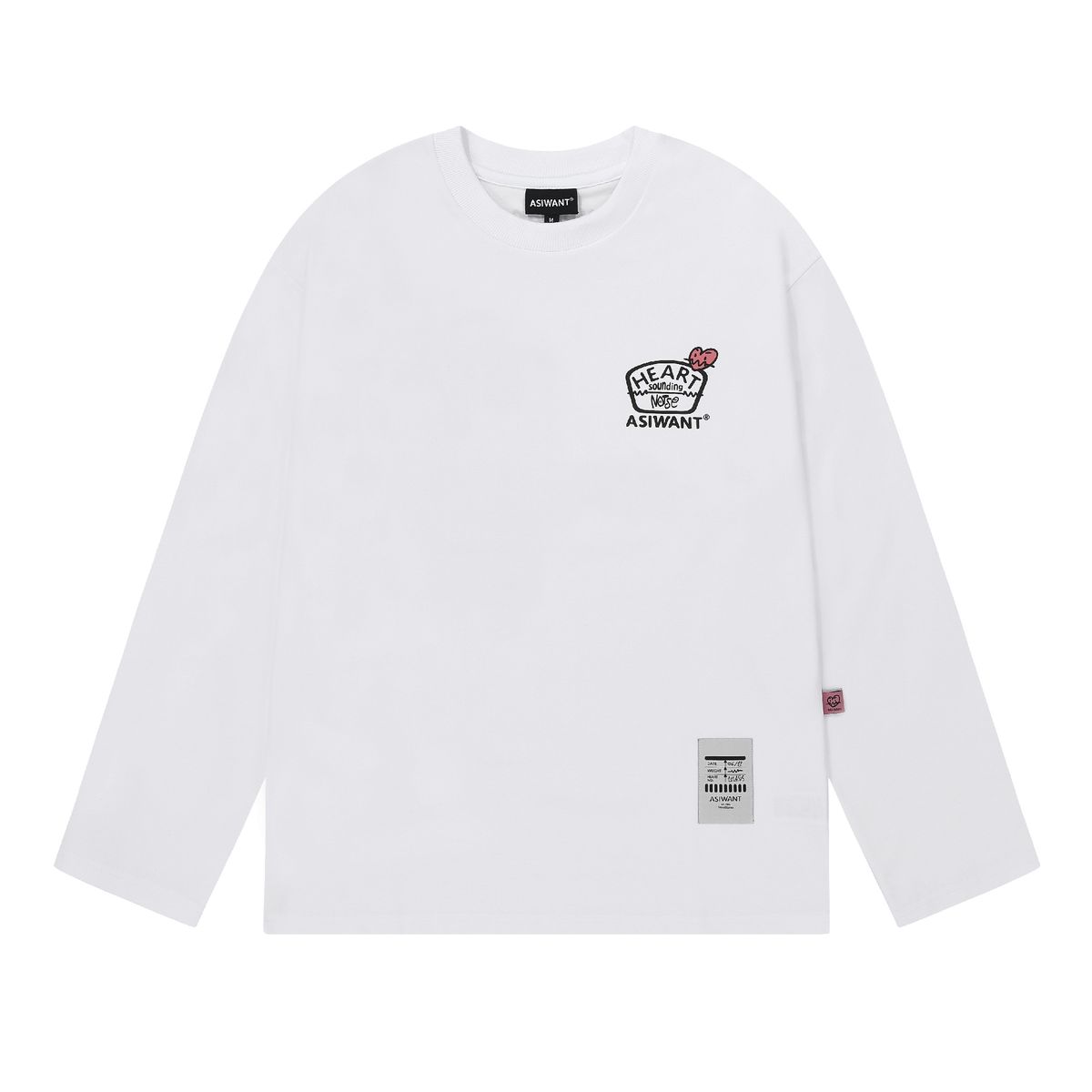 에즈아이원(ASIWANT) HEART SOUNDING NOISES ROUND T-SHIRT WHITE