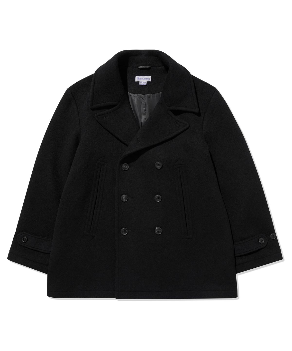 네이머클로딩(NAMERCLOTHING) DOUBLE BREAST MID WOOL COAT BLACK