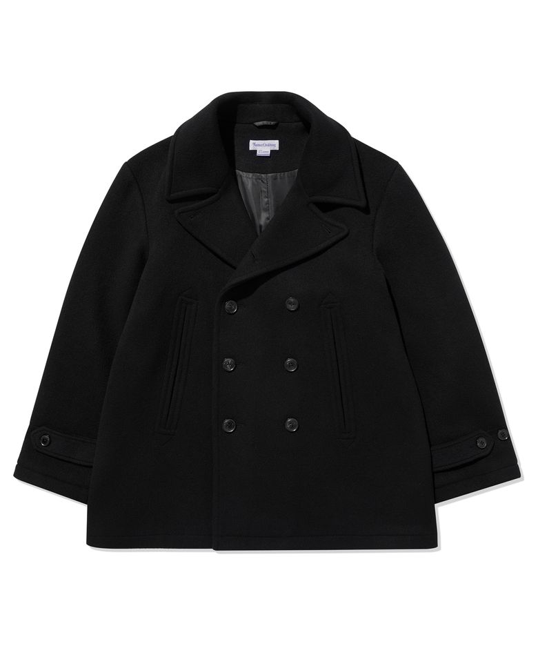 DOUBLE BREAST MID WOOL COAT BLACK