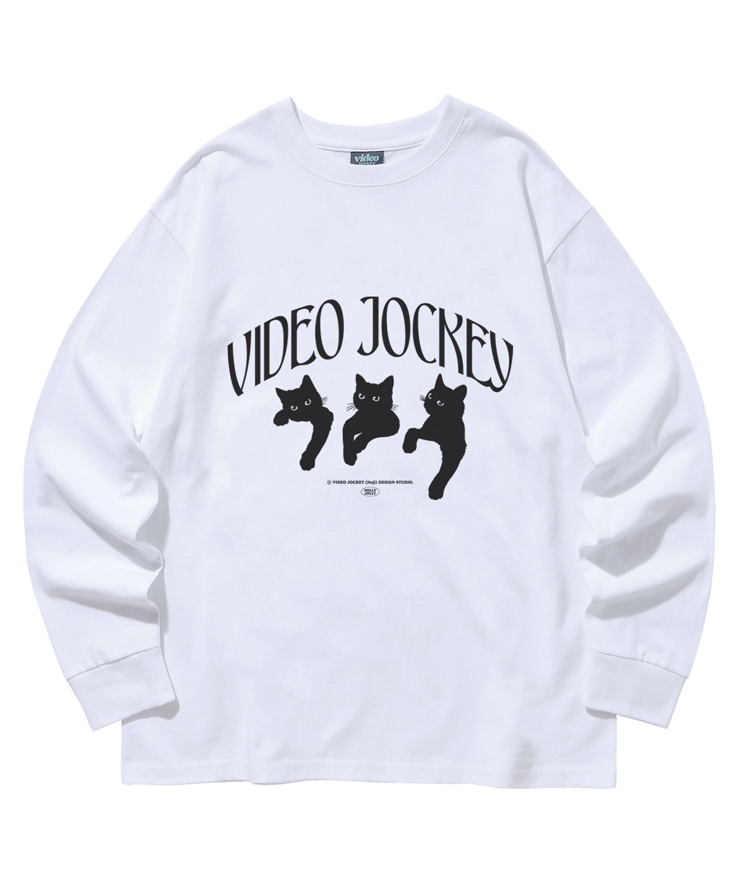 MUSINSA VIDEO JOCKEY Meow Meow LS T-shirt [White] - Main Image