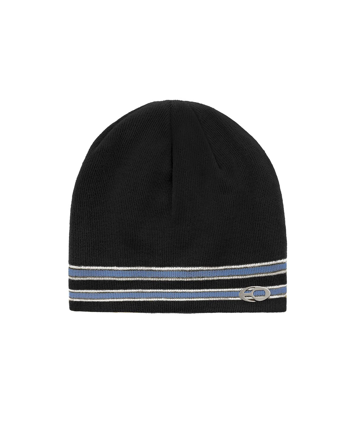 오픈야드(오와이)(OPENYARD(OY)) STRIPED METAL LOGO BEANIE - BLACK