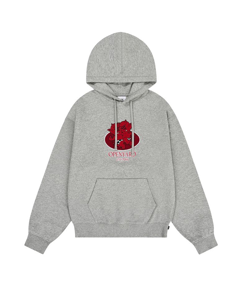 TWO DEVILS LOGO HOODIE - MELANGE