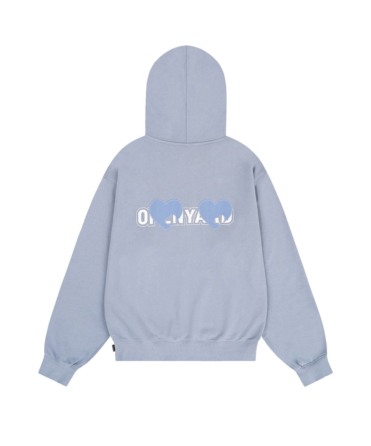 오픈야드(오와이)(OPENYARD(OY)) HEART PATCH OPYD HOODIE - BLUE GREY