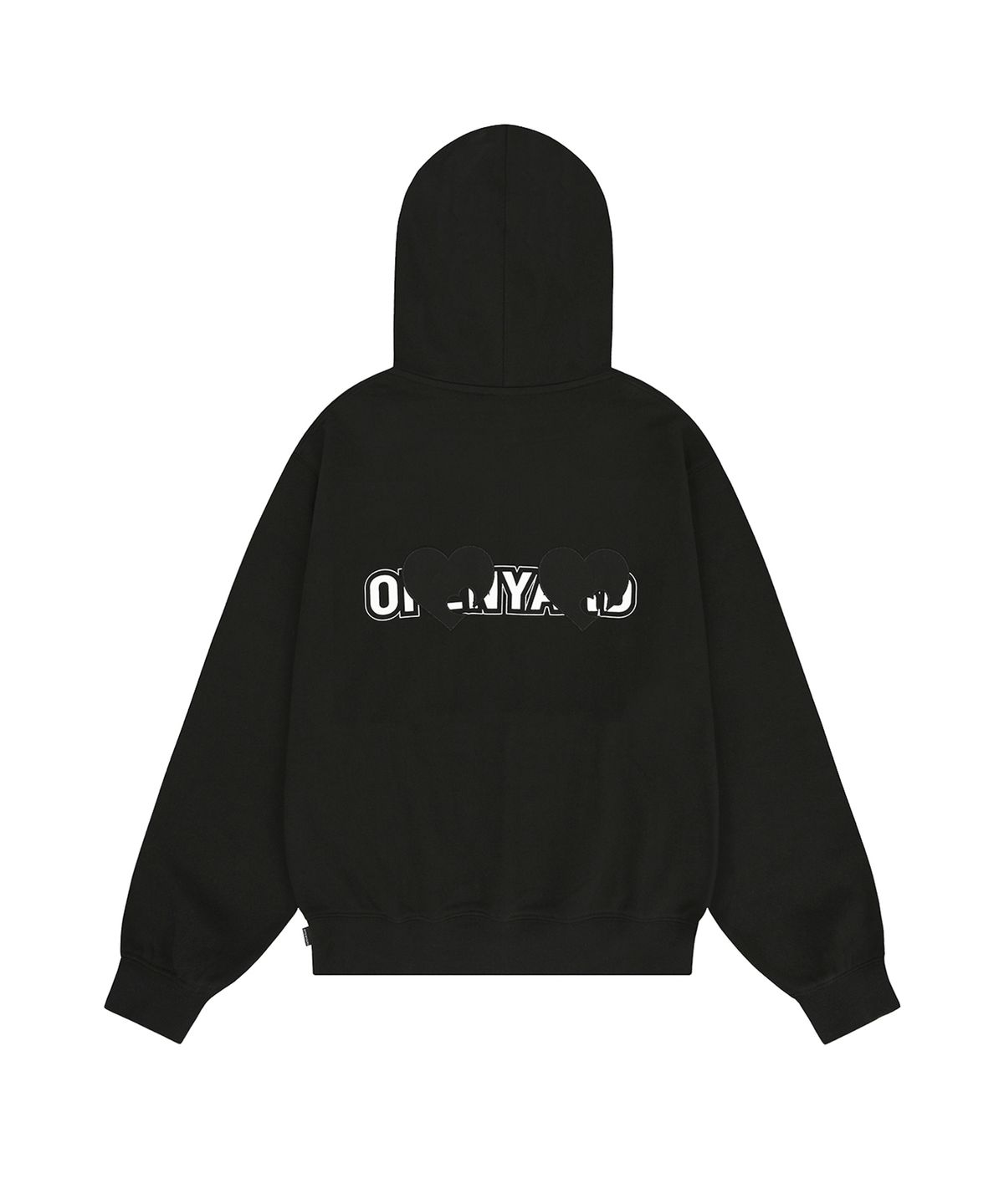 오픈야드(오와이)(OPENYARD(OY)) HEART PATCH OPYD HOODIE - BLACK