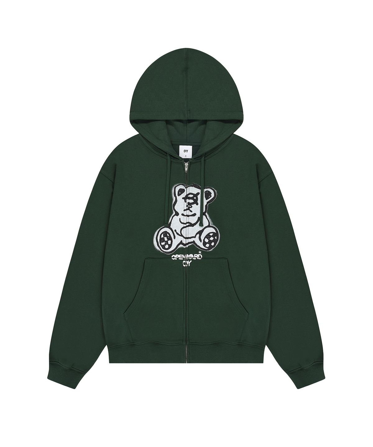 오픈야드(오와이)(OPENYARD(OY)) SPRAYED ODOLLY HOODIE ZIP UP - FOREST