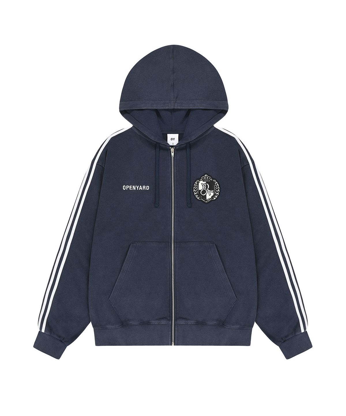 오픈야드(오와이)(OPENYARD(OY)) ATHLETIC HOODIE ZIP UP - WASHED NAVY