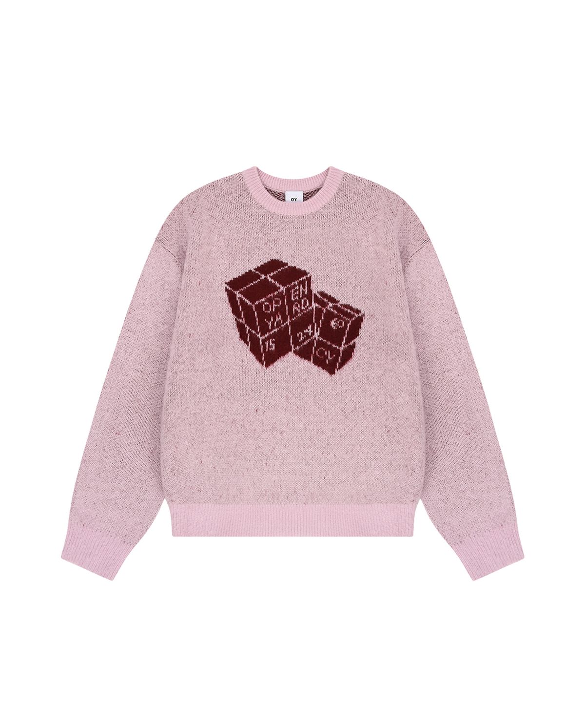 오픈야드(오와이)(OPENYARD(OY)) HAIRY DUAL CUBE KNIT - PINK