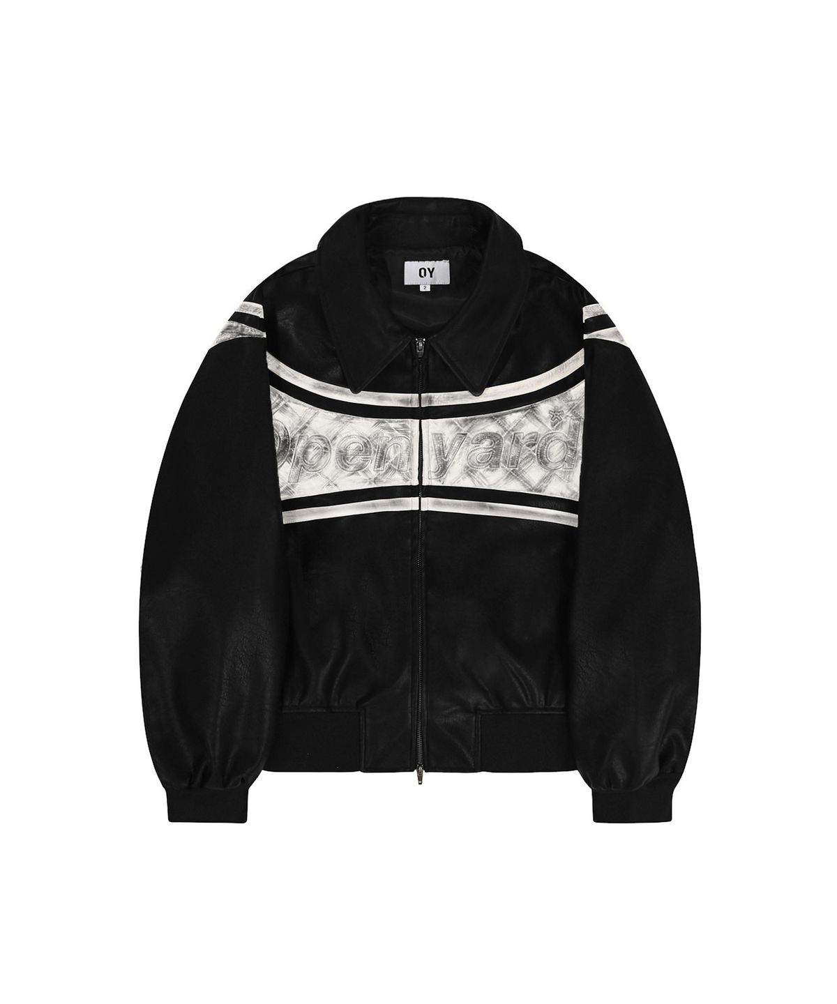 오픈야드(오와이)(OPENYARD(OY)) LEATHER QUILTED JACKET - BLACK&WHITE