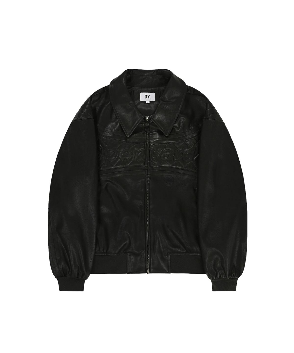 오픈야드(오와이)(OPENYARD(OY)) LEATHER QUILTED JACKET - BLACK