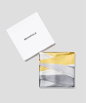 실크 마름모 스카프 - 옐로우