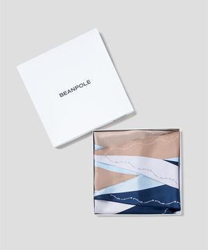 실크 마름모 스카프 - 네이비